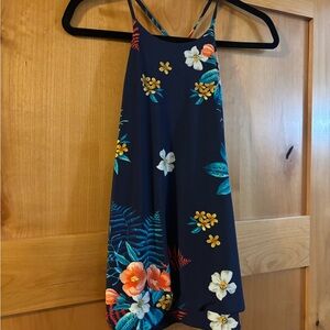 Express Navy and Teal Halter Tank Top